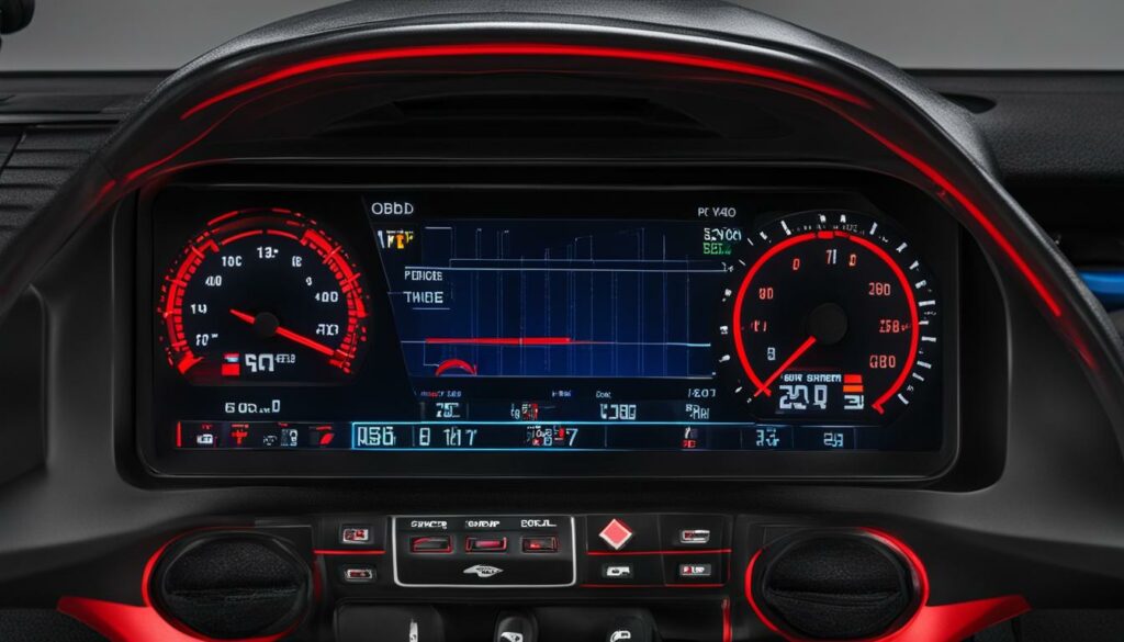 OBD-II scanner on a car dashboard